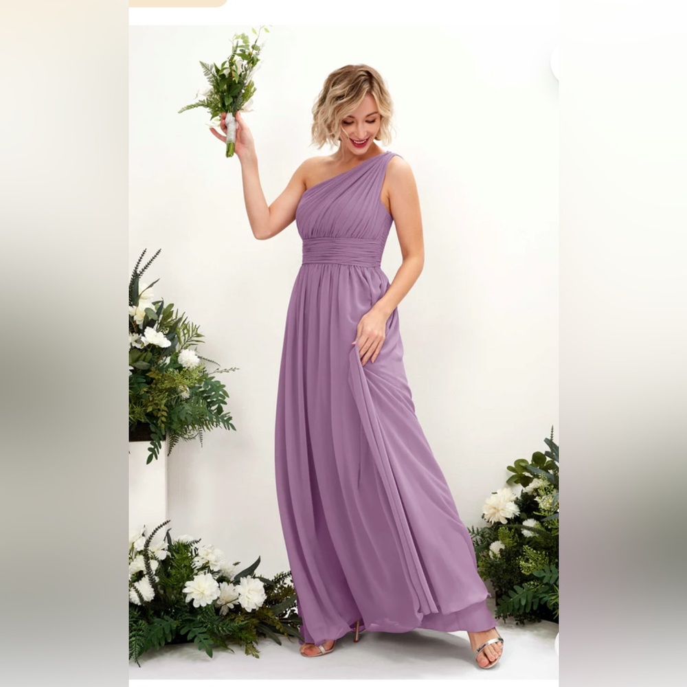 AW. BRIDAL. Elegant One-Shoulder Purple Evening Gown. Size 20